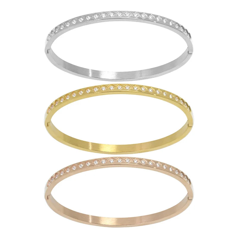 Stainless Steel Women's Cuff Bangle Bracelet