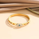 Stainless Steel Bangle with Devil Eye Charm