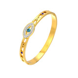 Stainless Steel Bangle with Devil Eye Charm