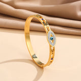 Stainless Steel Bangle with Devil Eye Charm