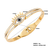 Stainless Steel Devil Eye Charm Bangle