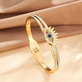 Stainless Steel Devil Eye Charm Bangle
