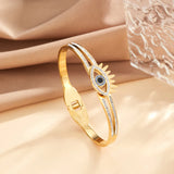 Stainless Steel Devil Eye Charm Bangle