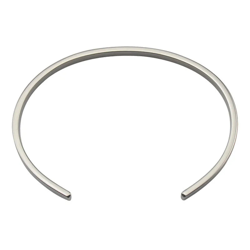 Personalized Stainless Steel Bangle Engraved Name/Words - Gift for Women/Men