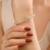 Stainless Steel Double Heart Bee Fower Couples Bracelet
