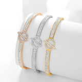 Stainless Steel Double Heart Bee Fower Couples Bracelet