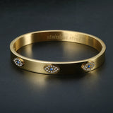 Stainless Steel Eye Bracelet Crystal Zirconia Couple Jewelry Gift