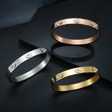 Stainless Steel Eye Bracelet Crystal Zirconia Couple Jewelry Gift