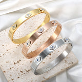 Stainless Steel Eye Bracelet Crystal Zirconia Couple Jewelry Gift