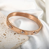 Stainless Steel Eye Bracelet Crystal Zirconia Couple Jewelry Gift