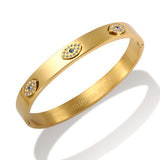 Stainless Steel Eye Bracelet Crystal Zirconia Couple Jewelry Gift