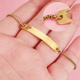 Adjustable Stainless Steel Bar Bracelet Blanks, Polished Metal ID Bracelets