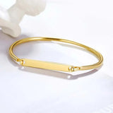 Stainless Steel Bar Cuff Bangle Bracelet Name ID Bracelet