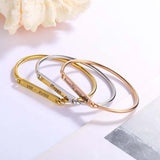 Stainless Steel Bar Cuff Bangle Bracelet Name ID Bracelet