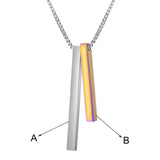 Custom Stainless Steel Bar Necklace Personalized Phrase Coordinate Name Pendant