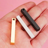 Stainless Steel Bar Pendant Blank for Engrave Metal Plate 10pcs