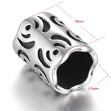 Stainless Steel Tube Charms Large Hole Beads for 8mm Leather Cord Bracelet