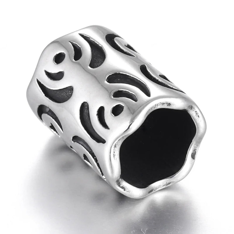 Stainless Steel Tube Charms Large Hole Beads for 8mm Leather Cord Bracelet