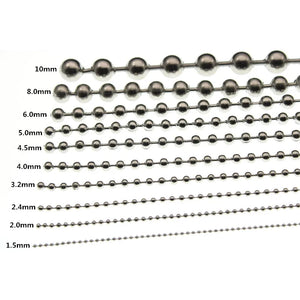 Stainless Steel Beaded Ball Chain Bulk 1.5-10mm DIY Necklaces
