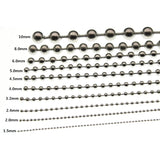Stainless Steel Beaded Ball Chain Bulk 1.5-10mm DIY Necklaces