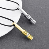 Personalized Men's Stainless Steel Beaded Necklace