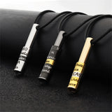 Personalized Men's Stainless Steel Beaded Necklace