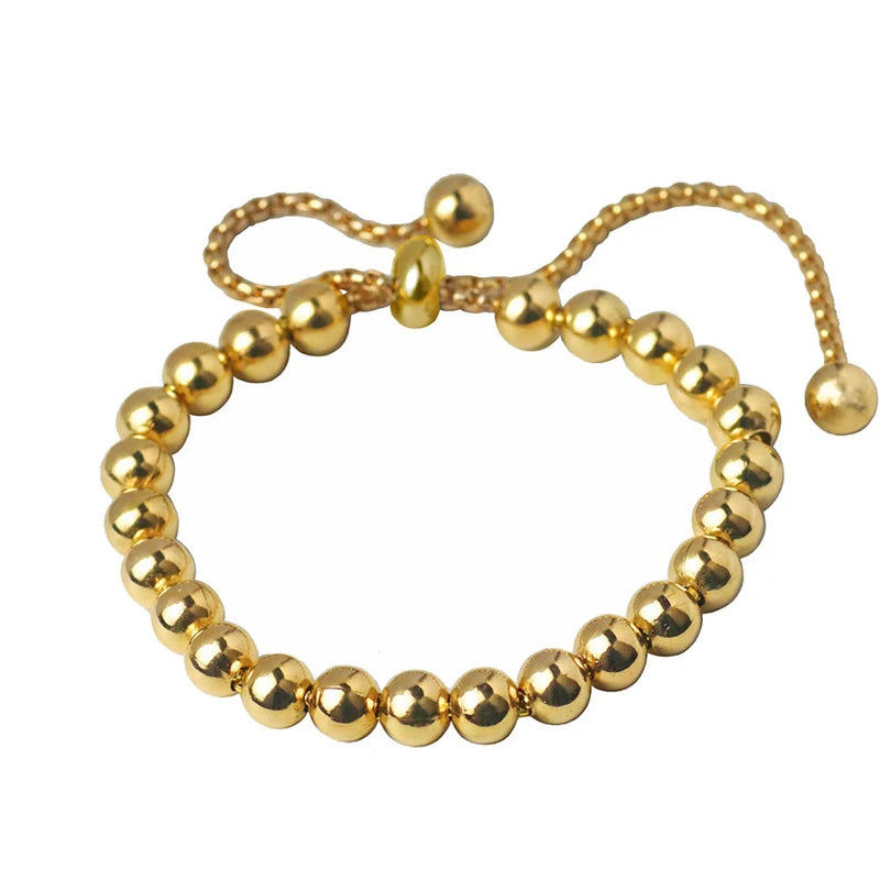 Stainless Steel Beads Charm Bracelet Personalized DIY Box Chain Bracel