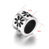 Stainless Steel Cylinder Beads Large Hole Spacer for 8mm Leather Bracelet