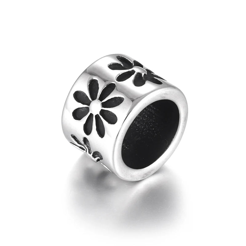Stainless Steel Cylinder Beads Large Hole Spacer for 8mm Leather Bracelet