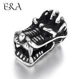 Stainless Steel Dragon Head Beads 3mm Hole Animal Charms DIY Jewelry Making