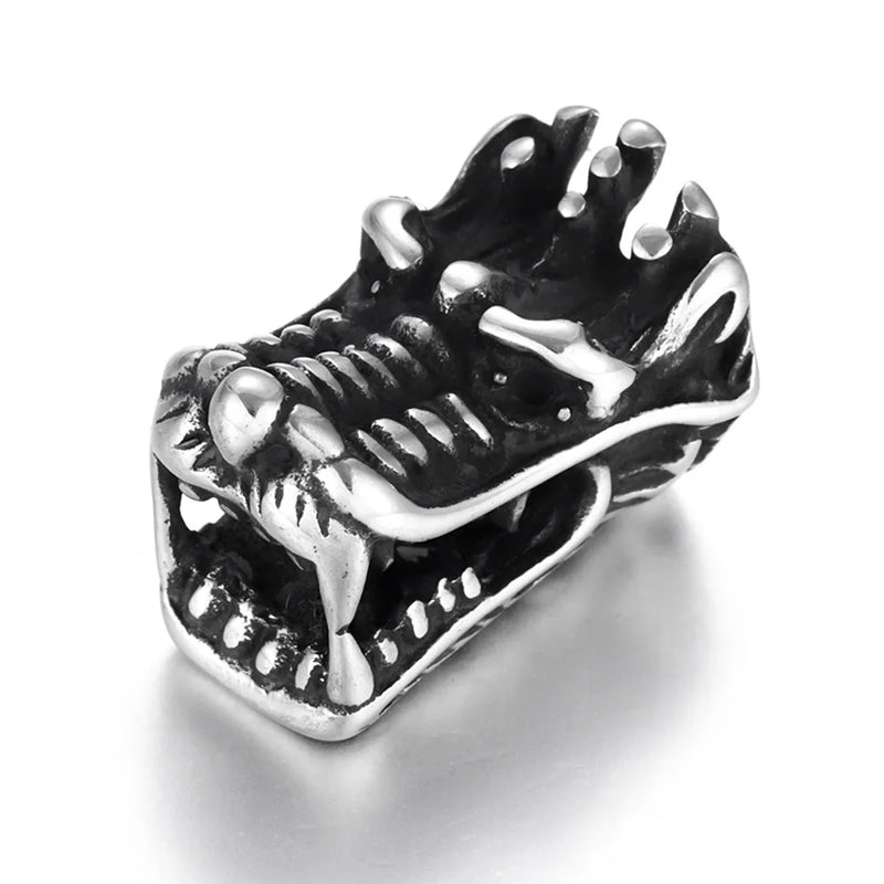 Stainless Steel Dragon Head Beads 3mm Hole Animal Charms DIY Jewelry Making