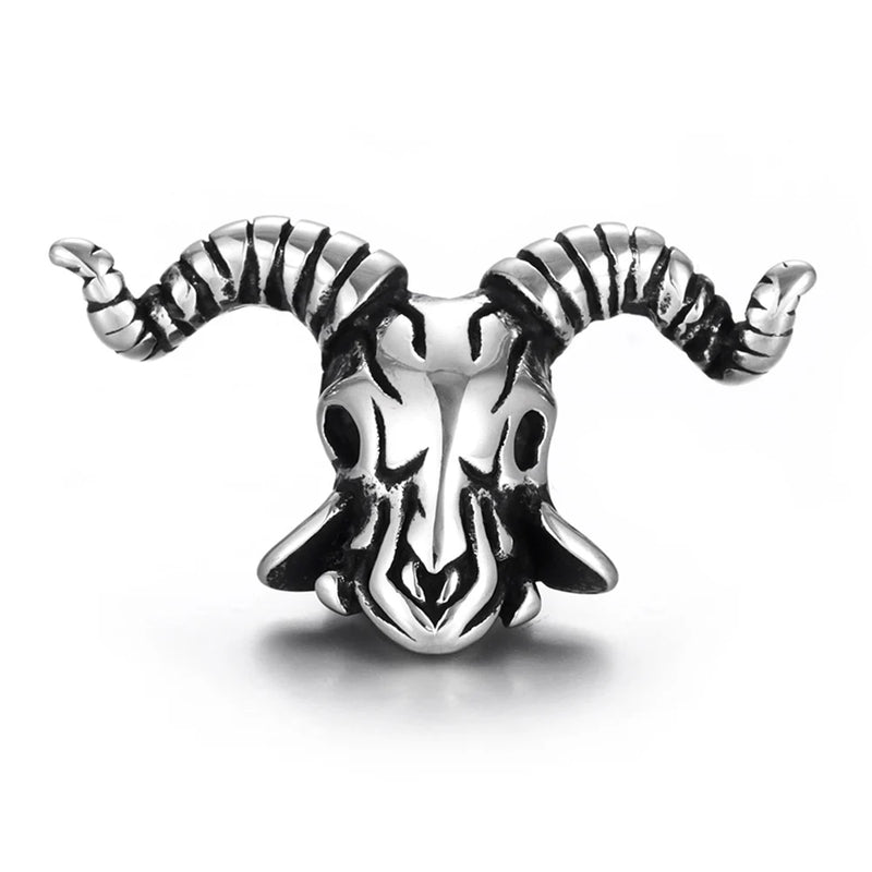 6mm Stainless Steel Beads Goat Large Hole Charm for Leather Bracelet Making