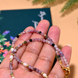 Stainless Steel Beads Natural Stone Heart Choker for Women