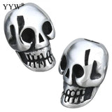 Stainless Steel Skull Charm Beads for Jewelry Making