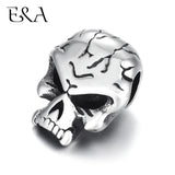 Stainless Steel Skull Spacer Beads 6mm Large Hole Charm Pendant