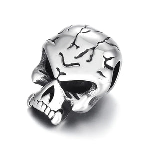 Stainless Steel Skull Spacer Beads 6mm Large Hole Charm Pendant