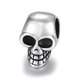 Stainless Steel Beads Skull Spacer Charm Pendant 6mm DIY Men Bracelet Making