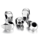 Stainless Steel Beads Skull Spacer Charm Pendant 6mm DIY Men Bracelet Making