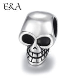 Stainless Steel Beads Skull Spacer Charm Pendant 6mm DIY Men Bracelet Making