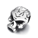 Stainless Steel Skull Spacer Beads 6mm Large Hole Charm Pendant
