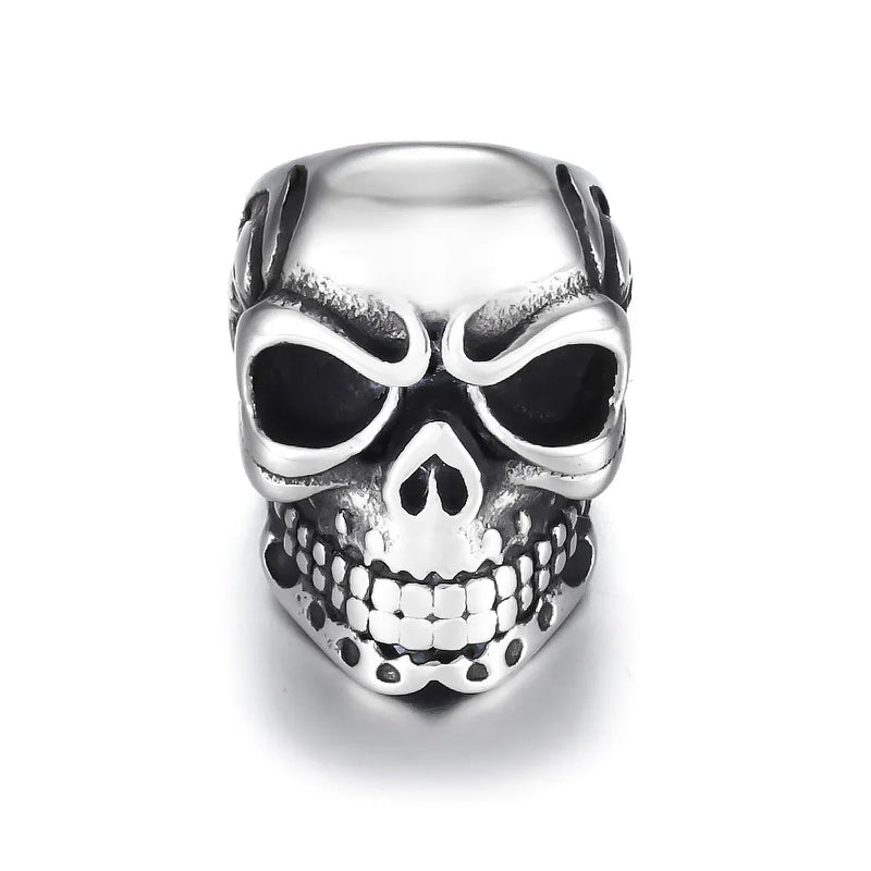 Skull Spacer Stainless Steel Beads Large Hole Charm Slider DIY Men Bracelet