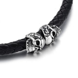 Skull Spacer Stainless Steel Beads Large Hole Charm Slider DIY Men Bracelet