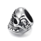 Skull Spacer Stainless Steel Beads Large Hole Charm Slider DIY Men Bracelet