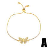 Stainless Steel Beads Butterfly Bracelet Punk Crystal Jewelry