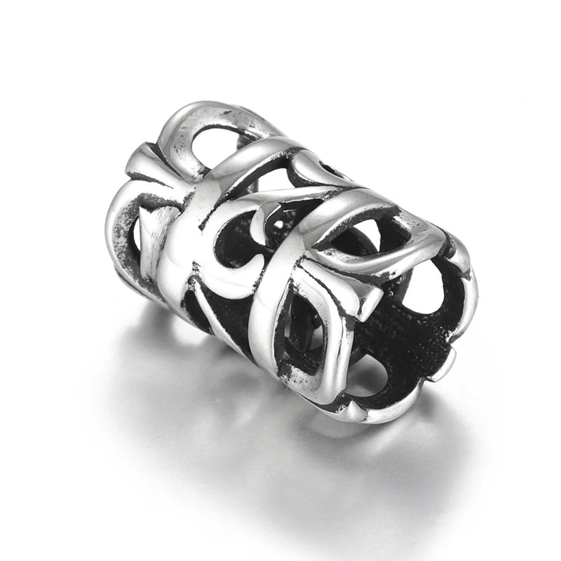 Stainless Steel Tube Slide Bead for 8mm Leather Cord Bracelet DIY Charms