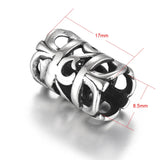 Stainless Steel Tube Slide Bead for 8mm Leather Cord Bracelet DIY Charms