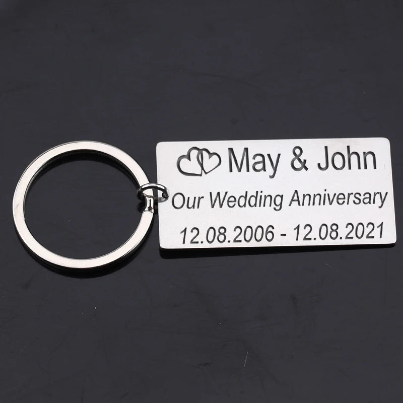 Stainless Steel Anniversary Keychain Gift