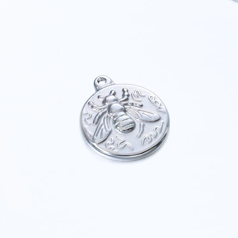 10pcs Stainless Steel Bee Charms Gold/Silver for Jewelry Making