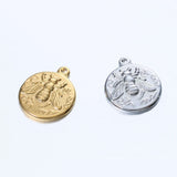 10pcs Stainless Steel Bee Charms Gold/Silver for Jewelry Making