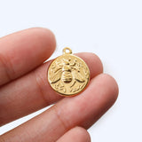 10pcs Stainless Steel Bee Charms Gold/Silver for Jewelry Making